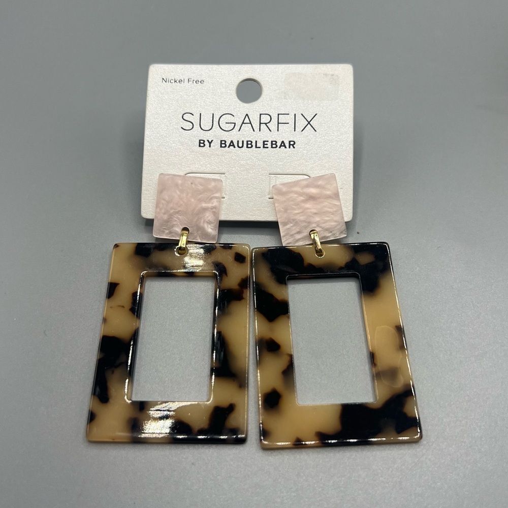 Sugarfix by BaubleBar tortoise shell and pink acetate earrings - Picture 2 of 2